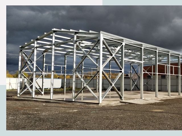 Двускатные ангары в Добрянка от 606 руб. за квадрат