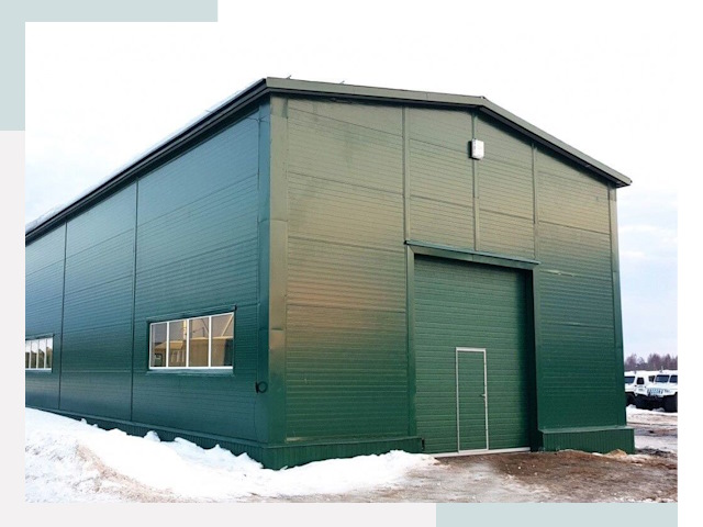 Двускатные ангары в Добрянке