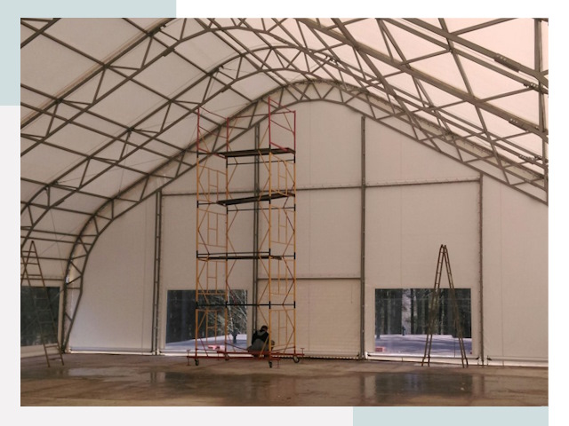 Шатровые ангары в Добрянке