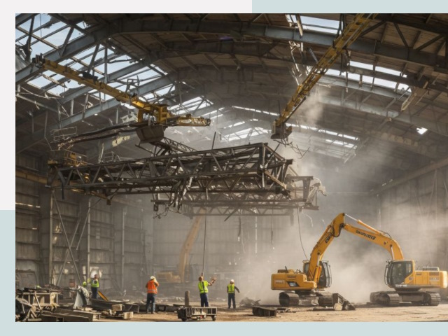 Демонтаж ангаров в Добрянке от 606 руб. за м²